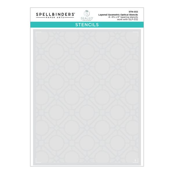 Spellbinders - Layered Stencil - "Geometric Optical" - Schablone