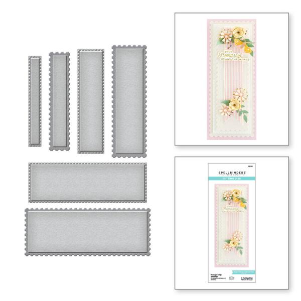 Spellbinders Dies "Postage Edge Slimlines Etched" Stanzschablonen