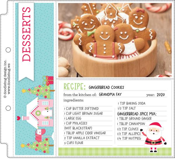 Doodlebug Design - Recipe Cards - "Candy Cane Lane" 