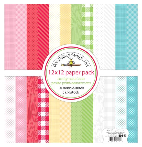 Doodlebug Design "Candy Cane Lane " 12" Paper Pack  - Designpapier 