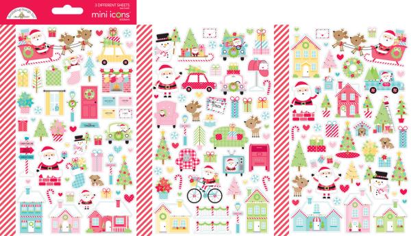 Doodlebug Design - Mini Puffy Icons Stickers - "Candy Cane Lane " - Aufkleber