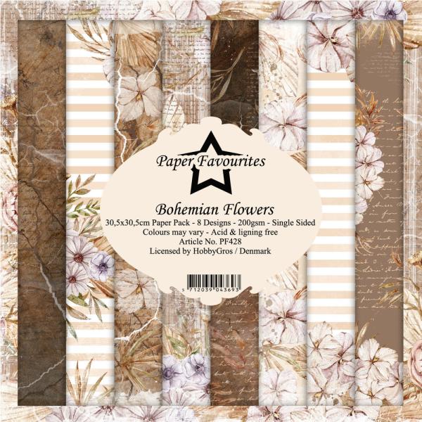 Paper Favourites - "  Bohemian Flowers  " - Paper Pack - 12x12 Inch