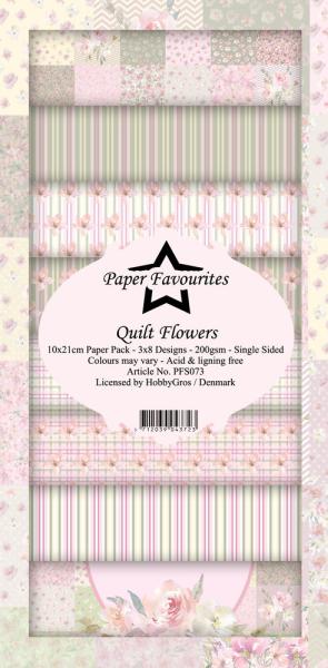 Paper Favourites - "  Quilt Flowers  " - Slim Paper Pack - 3x8 Inch 