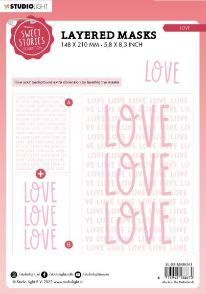 Studio Light - Layered Stencil - Love - Schablone 