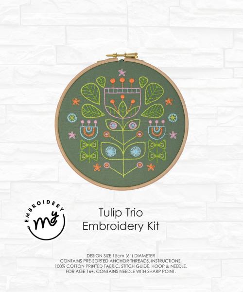 Creative Expressions - My Embroidery Kit -Tulip Trio - Stickerei Kit