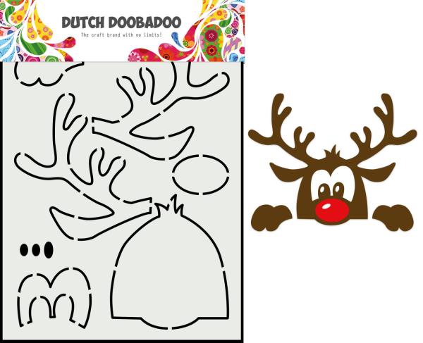 Dutch Doobadoo - Stencil - Dutch Card Art Build Up -" Rendeer "- Stencil A6 - Schablone