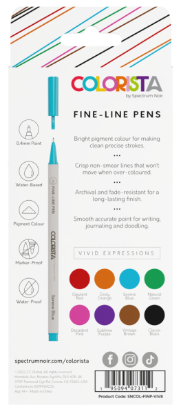 Spectrum Noir - Colorista Fine-Line Pen - " Vivid Expressions " - Feinliner