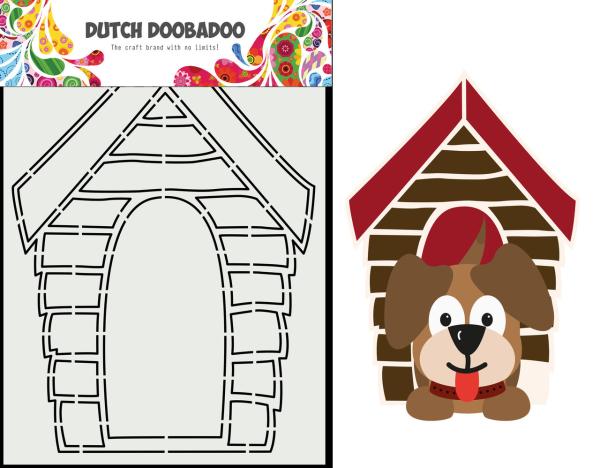 Dutch Doobadoo - Stencil - Dutch Card Art Build Up - " Doghouse " - Stencil A5 - Schablone