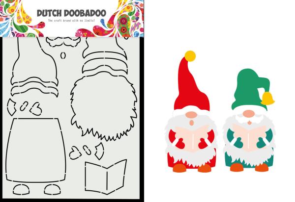 Dutch Doobadoo - Stencil - Dutch Card Art Build Up - " Caroling Gnomes " - Stencil A5 - Schablone