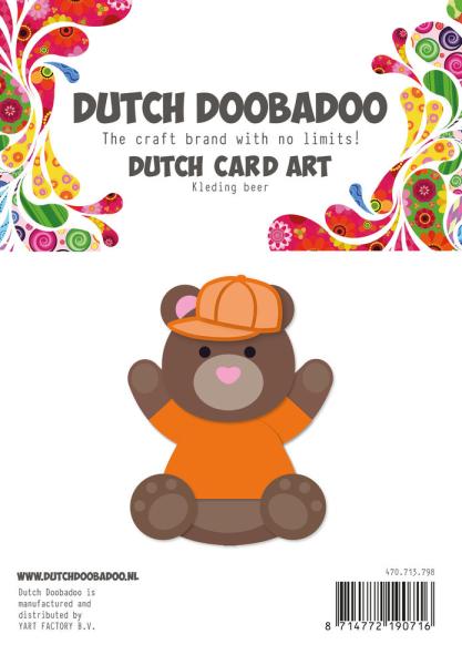 Dutch Doobadoo - Stencil - Dutch Card Art Build Up - " Clothes for Bear " - Stencil A5 - Schablone