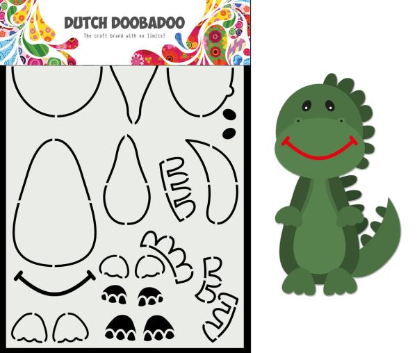 Dutch Doobadoo - Stencil - Dutch Card Art Build Up - " Dino " - Stencil A5 - Schablone