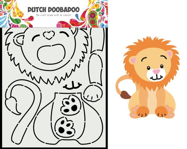 Dutch Doobadoo - Stencil - Dutch Card Art Build Up - " Lion " - Stencil A5 - Schablone