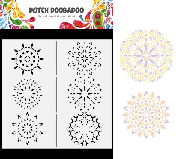 Dutch Doobadoo - Stencil - Dutch Mask Art Slimline - " Mandalas " - 8x8 Inch - Schablone