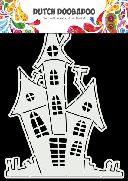 Dutch Doobadoo - Stencil - Dutch Card Art - " Haunted House " - Stencil A5 - Schablone