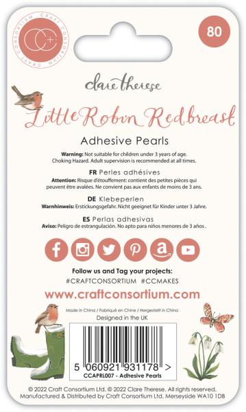 Craft Consortium - Enamel Dots - "  Little Robin Redbreast " - Klebesteine 