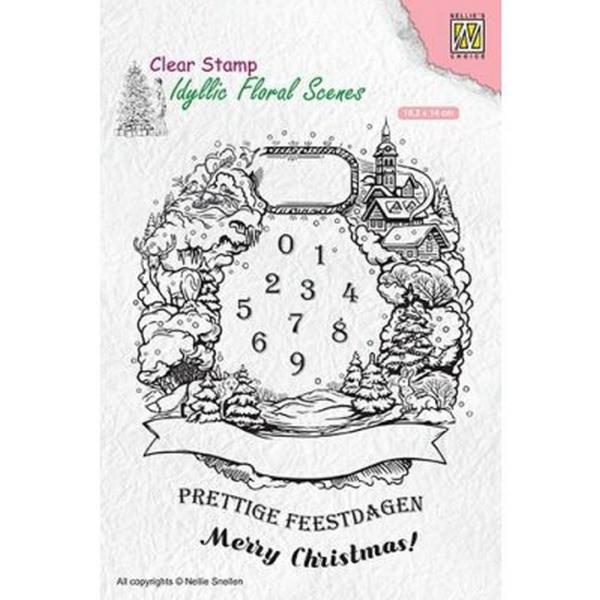 Nellie's Choice - Idyllic Floral Scenes Clear Stamp - " Christmas Wreath " - Stempel