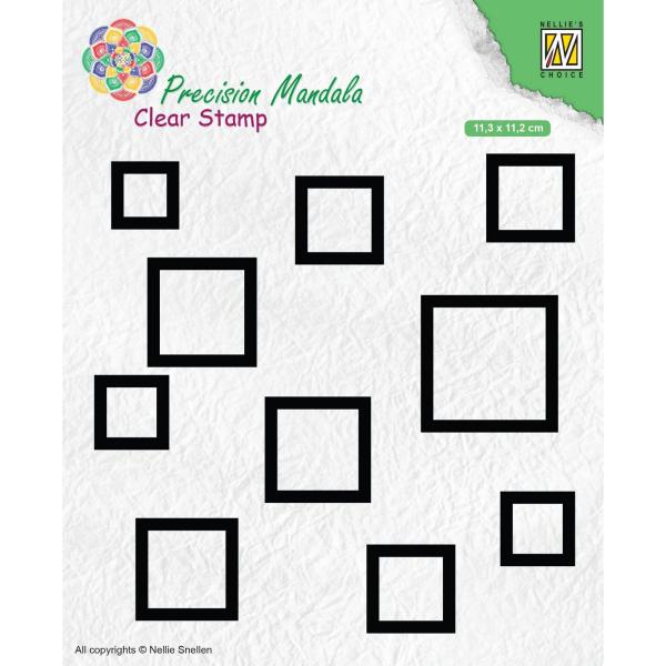 Nellie's Choice - Precision Mandala Clear Stamp - "Squares " - Stempel