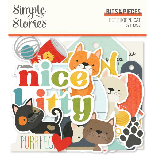 Simple Stories - Bits & Pieces - Pet Shoppe Cat - Stanzteile