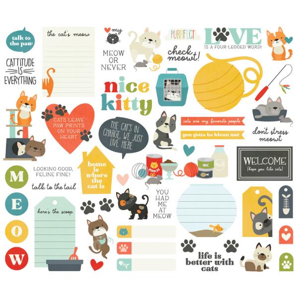 Simple Stories - Bits & Pieces - Pet Shoppe Cat - Stanzteile