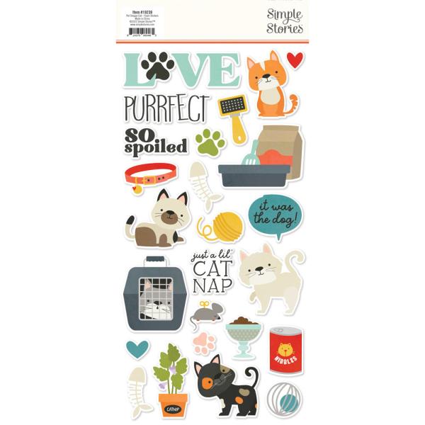 Simple Stories - Foam Stickers - Pet Shoppe Cat - Aufkleber