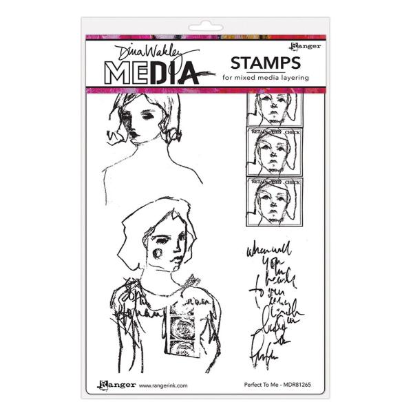 Ranger - Cling Stamps Dina Wakley Media  - Perfect To Me - Stempel  