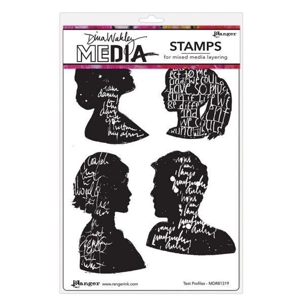 Ranger - Cling Stamps Dina Wakley Media - Text Profiles - Stempel  