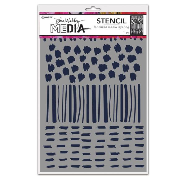 Ranger - Dina Wakley Media Stencil - Marks - Schablone