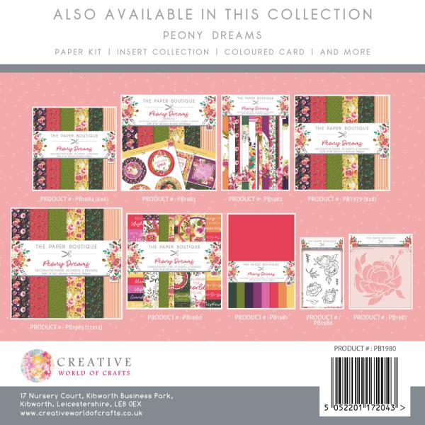 The Paper Boutique - Embellishment Pad - Peony Dreams - 8x8 Inch - Designpapier