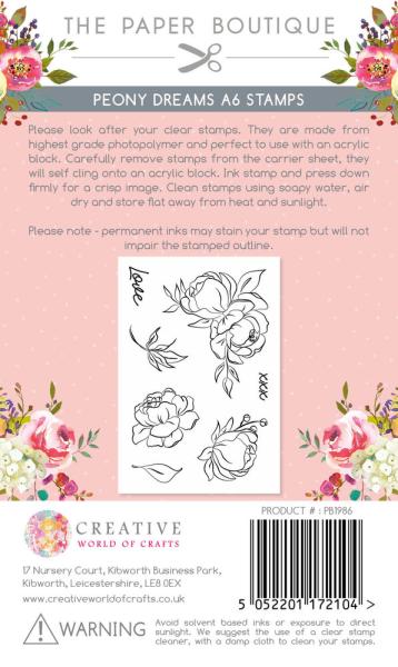 The Paper Boutique - Clear Stamp - "Peony Dreams " - Stempel