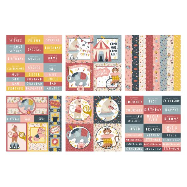 The Paper Boutique - Embellishment Pad - Circus Critters - 8x8 Inch - Designpapier