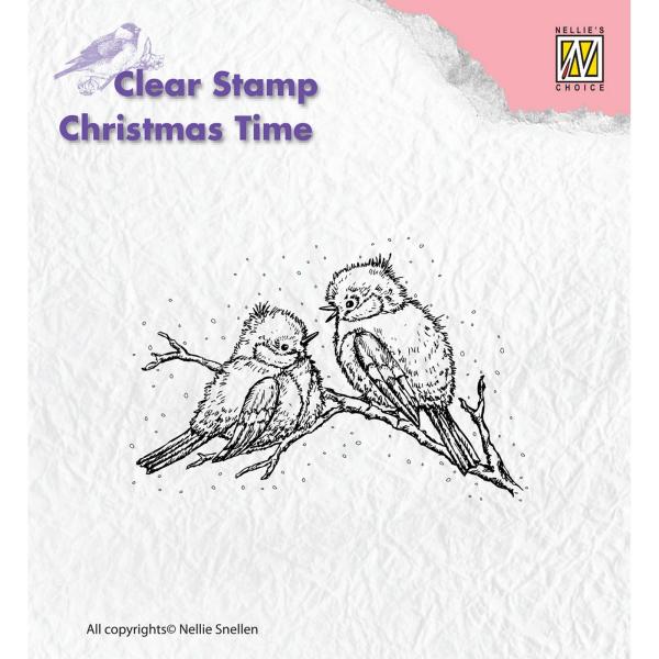 Nellie's Choice - Christmas Time Clear Stamp - " Christmas Birds " - Stempel