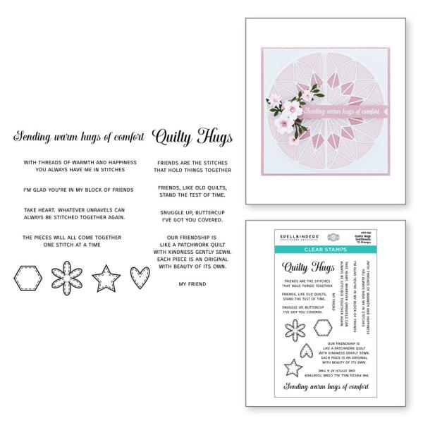 Spellbinders - Stempelset - "Quilty Hugs Sentiments" - Silikonstempel