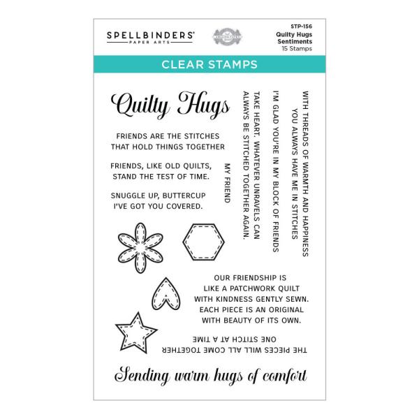 Spellbinders - Stempelset - "Quilty Hugs Sentiments" - Silikonstempel