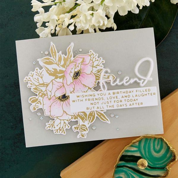 Spellbinders - Hot Foil Plate - "Inside Card Glimmer Sentiments Glimmer"