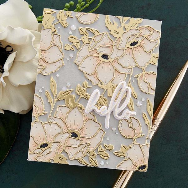 Spellbinders - Hot Foil Plate - Glimmer - Anemone Glimmer Blooms Glimmer