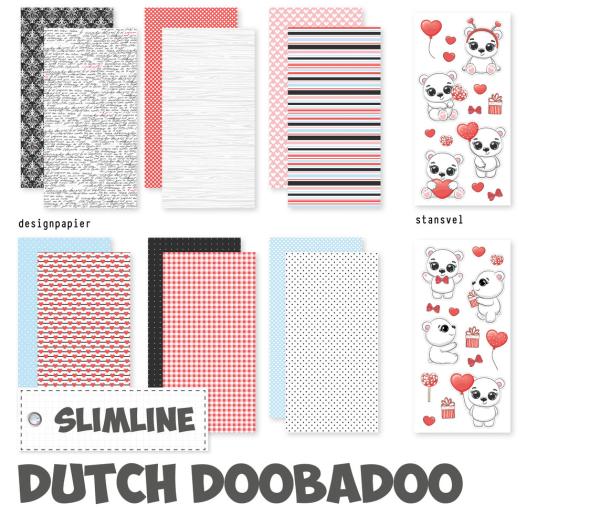 Dutch Doobadoo - Papier Kit "Sweet Polar Bears" Crafty Kit Slimline - 12 Bogen