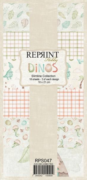 Reprint - Designpapier "Dinos" Simline Paper Pack - 18 Bogen 