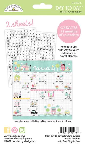 Doodlebug Design - Aufkleber "Day to Day Calendar Numbers" Sticker