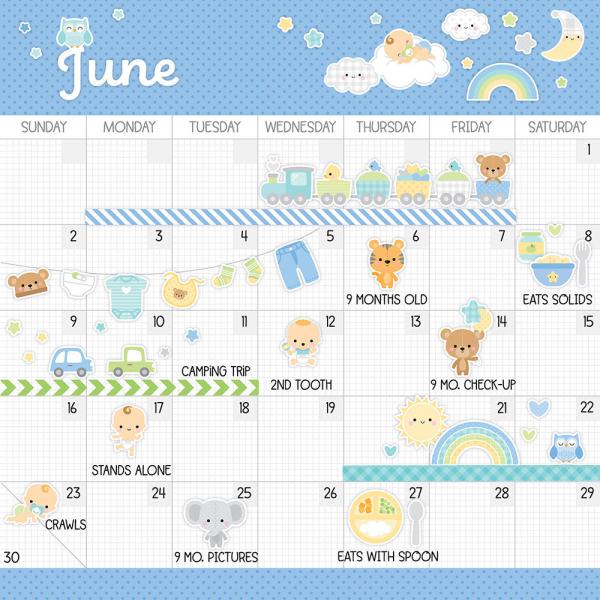 Doodlebug Design - Kalender Kit "Baby Boy First Year Calendar" 