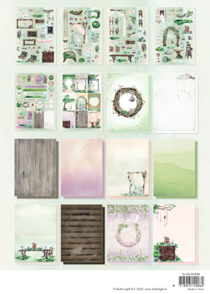 Studio Light - Designpapier - Stanzteile "Romantic Forest" DIY Block A4 - 36 Bogen