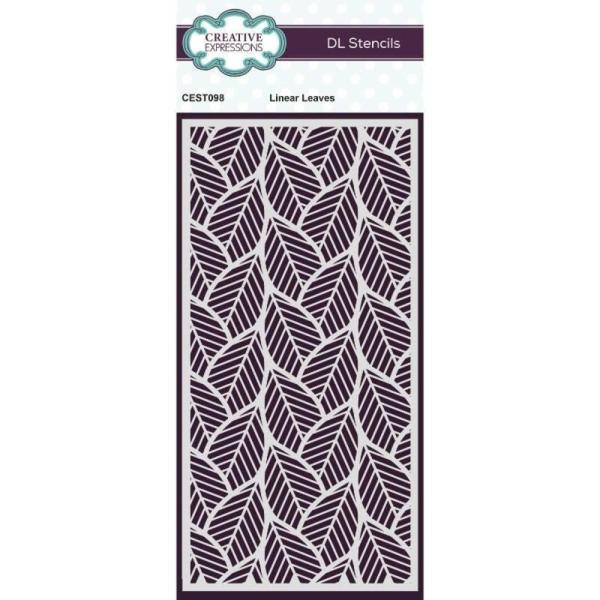 Creative Expressions - Schablone "Linear Leaves" Stencil Slimline