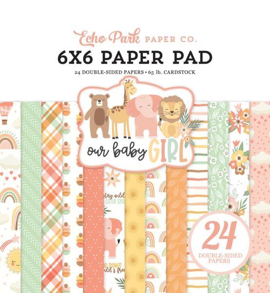 Echo Park - Designpapier "Our Baby Girl" Paper Pack 6x6 Inch - 24 Bogen