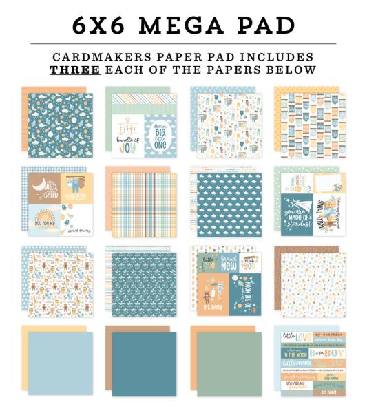 Echo Park - Designpapier "Our Baby Boy" Cardmakers Mega Pad 6x6 Inch - 18 Bogen