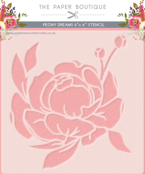 The Paper Boutique - Schablone "Peony Dreams" Stencil 6x6 Inch