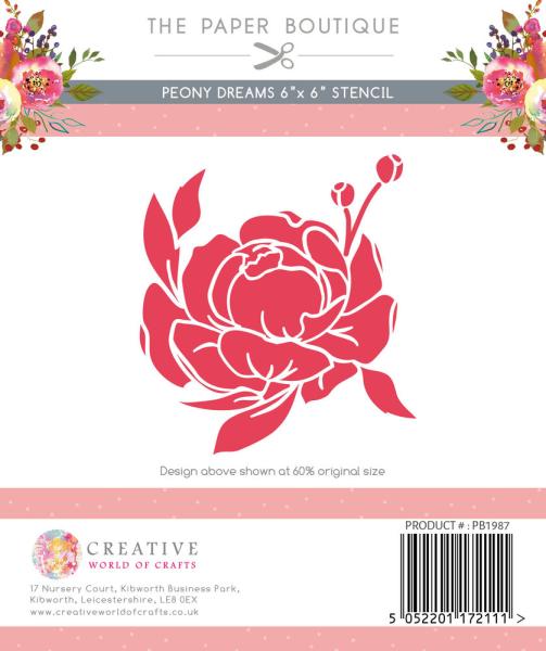 The Paper Boutique - Schablone "Peony Dreams" Stencil 6x6 Inch