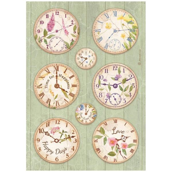 Stamperia - Decopatch Papier "Clocks" Decoupage A4 - 6 Bogen  