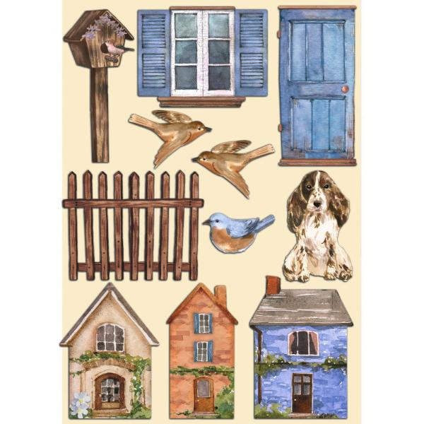 Stamperia - Holzteile A5 "Houses" Wooden Shapes