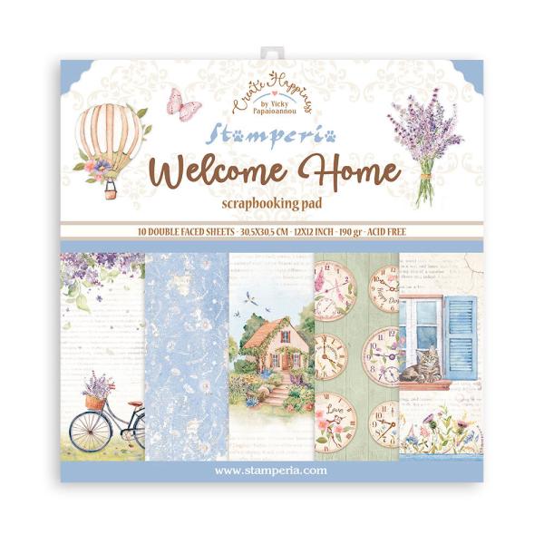 Stamperia - Designpapier "Welcome Home" Paper Pack 12x12 Inch - 10 Bogen