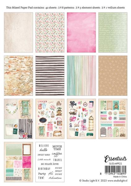 Studio Light - Designpapier A5 "Lovely Vintage" Mixed Paper Pad - 42 Bogen 