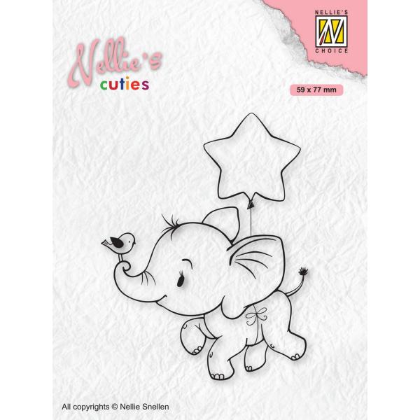 Nellie's Choice - Stempel "Elephant with Star" Clear Stamps Nellie´s Cuties 